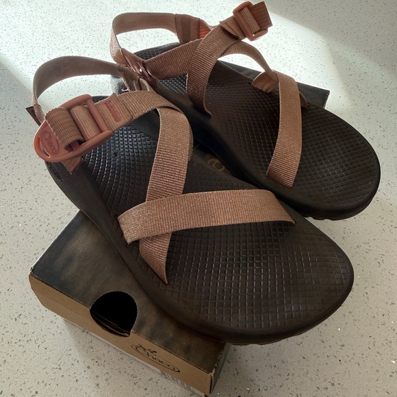 Chaco Rose Gold and Brown Women's Sandals - Picture 1 of 3